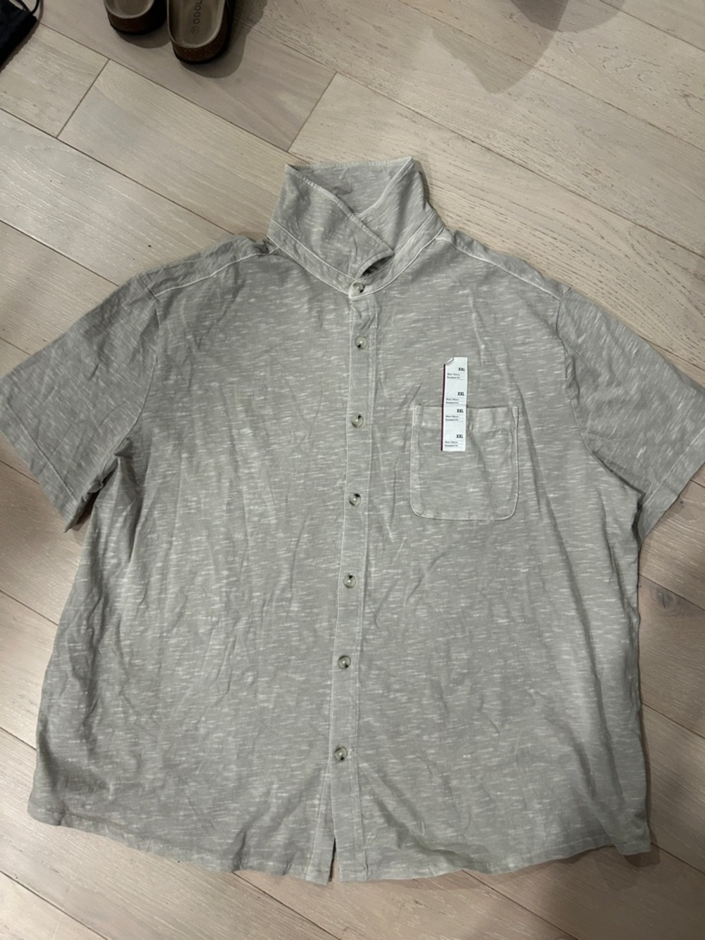 Goodfellow & Co Light Taupe Short-Sleeve Button-Down Shirt